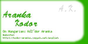 aranka kodor business card